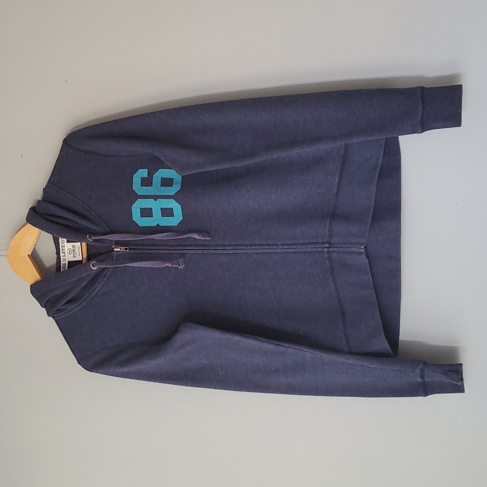 Victoria's Secret PINK Blue Zip Up Hooded 86 Sweatshirt Womens XS - Picture 2 of 7
